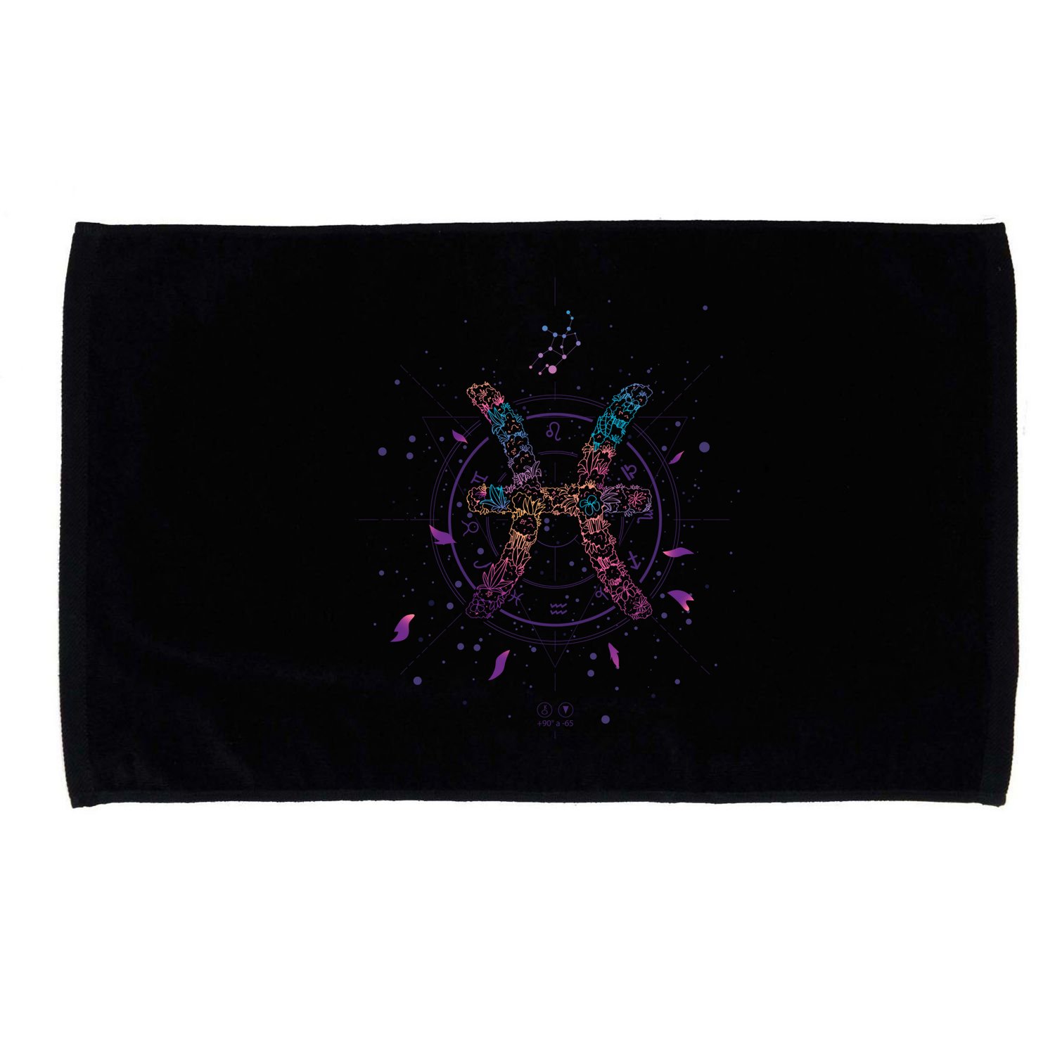 Pisces Floral Zodiac Microfiber Hand Towel