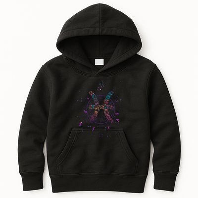 Pisces Floral Zodiac Kids Hoodie