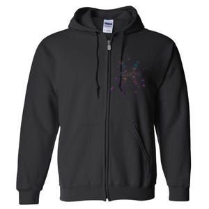 Pisces Floral Zodiac Full Zip Hoodie