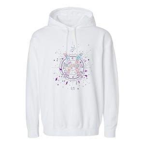 Pisces Floral Zodiac Garment-Dyed Fleece Hoodie