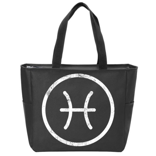 Pisces Sign Logo  Zip Tote Bag