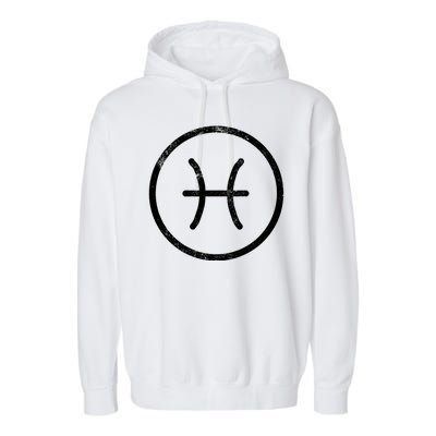 Pisces Sign Logo  Garment-Dyed Fleece Hoodie