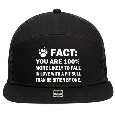 Pit Bull Funny Fact 7 Panel Mesh Trucker Snapback Hat