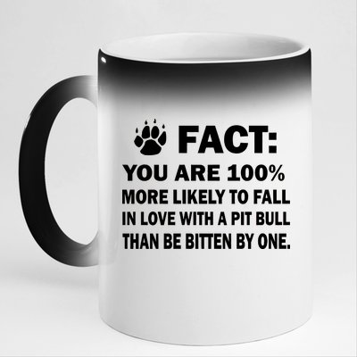 Pit Bull Funny Fact 11oz Black Color Changing Mug