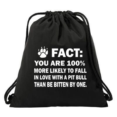 Pit Bull Funny Fact Drawstring Bag