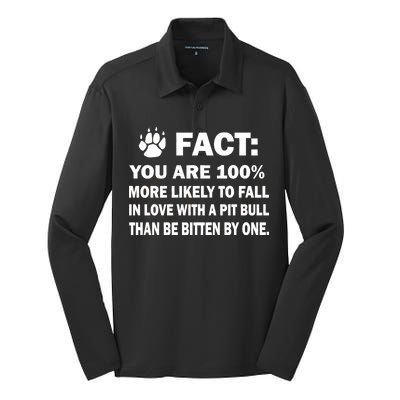 Pit Bull Funny Fact Silk Touch Performance Long Sleeve Polo