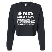 Pit Bull Funny Fact Cropped Pullover Crew