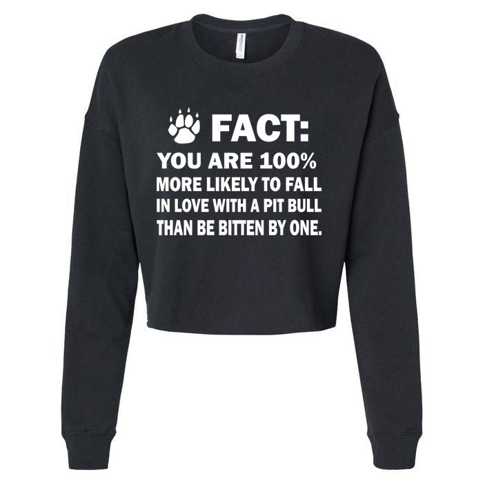 Pit Bull Funny Fact Cropped Pullover Crew
