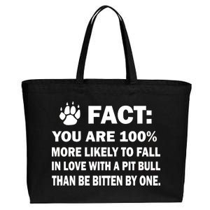 Pit Bull Funny Fact Cotton Canvas Jumbo Tote