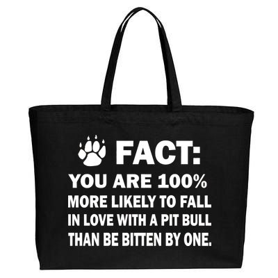 Pit Bull Funny Fact Cotton Canvas Jumbo Tote