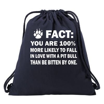 Pit Bull Funny Fact Drawstring Bag