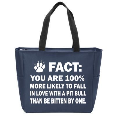 Pit Bull Funny Fact Zip Tote Bag