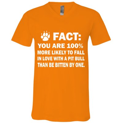 Pit Bull Funny Fact V-Neck T-Shirt
