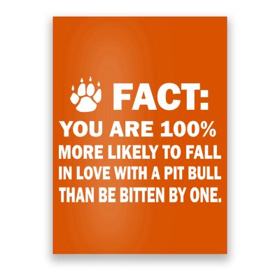 Pit Bull Funny Fact Poster