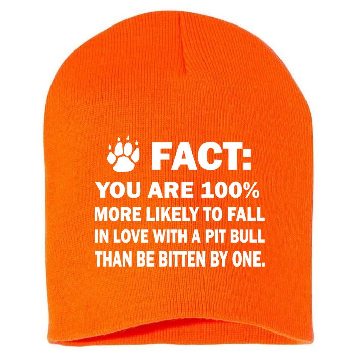 Pit Bull Funny Fact Short Acrylic Beanie