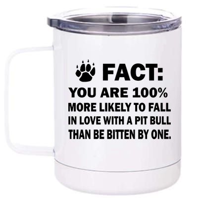 Pit Bull Funny Fact 12 oz Stainless Steel Tumbler Cup