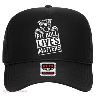 Pit Bull Lives Matters High Crown Mesh Back Trucker Hat