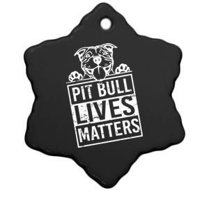 Pit Bull Lives Matters Ceramic Star Ornament