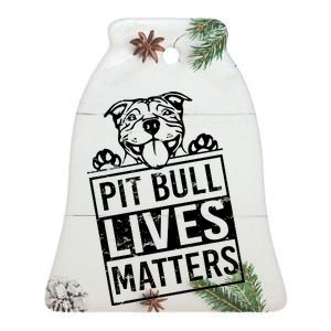 Pit Bull Lives Matters Ceramic Bell Ornament