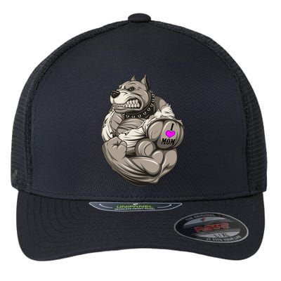 Pit Bull Loves Mom Flexfit Unipanel Trucker Cap