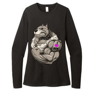 Pit Bull Loves Mom Womens CVC Long Sleeve Shirt