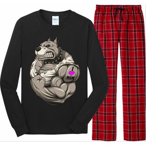 Pit Bull Loves Mom Long Sleeve Pajama Set