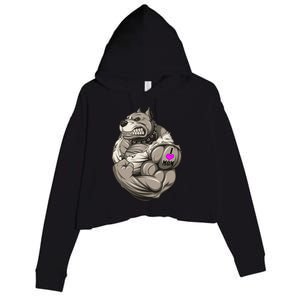 Pit Bull Loves Mom Crop Fleece Hoodie