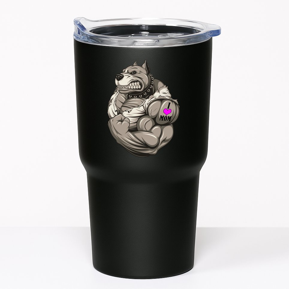 Pit Bull Loves Mom Tumbler