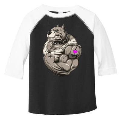 Pit Bull Loves Mom Toddler Fine Jersey T-Shirt