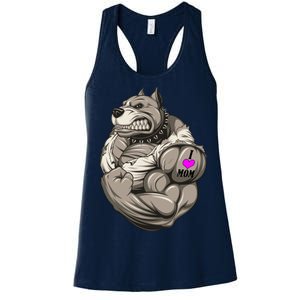 Pit Bull Loves Mom Women's Racerback Tank