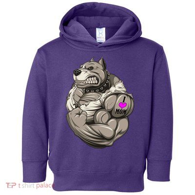 Pit Bull Loves Mom Toddler Hoodie
