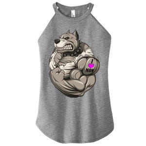 Pit Bull Loves Mom Women's Perfect Tri Rocker Tank