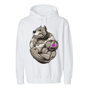 Pit Bull Loves Mom Garment-Dyed Fleece Hoodie