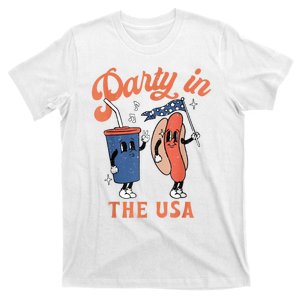 Party In The Usa Shirt Hot Dog Love USA Funny Fourth Of July T-Shirt