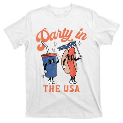 Party In The Usa Shirt Hot Dog Love USA Funny Fourth Of July T-Shirt