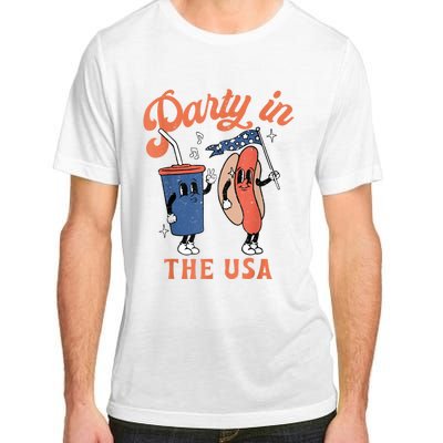 Party In The Usa Shirt Hot Dog Love USA Funny Fourth Of July Adult ChromaSoft Performance T-Shirt