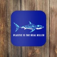 Plastic Is The Real Killer Shark Plastic Pollution Gift Coaster