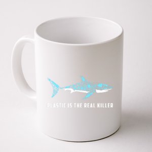 Plastic Is The Real Killer Shark Plastic Pollution Gift Coffee Mug