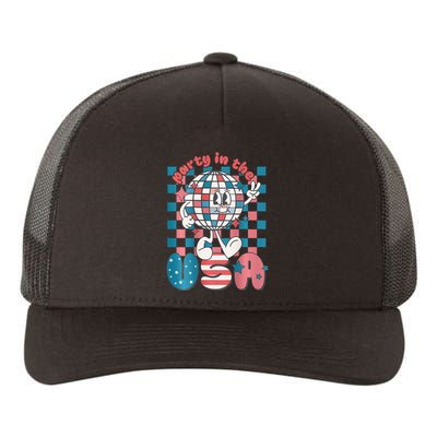 Party In The USA 4th Of July Patriotic Disco Ball Retro Yupoong Adult 5-Panel Trucker Hat