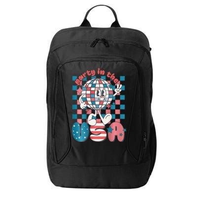 Party In The USA 4th Of July Patriotic Disco Ball Retro City Backpack