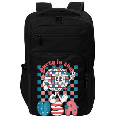 Party In The USA 4th Of July Patriotic Disco Ball Retro Impact Tech Backpack