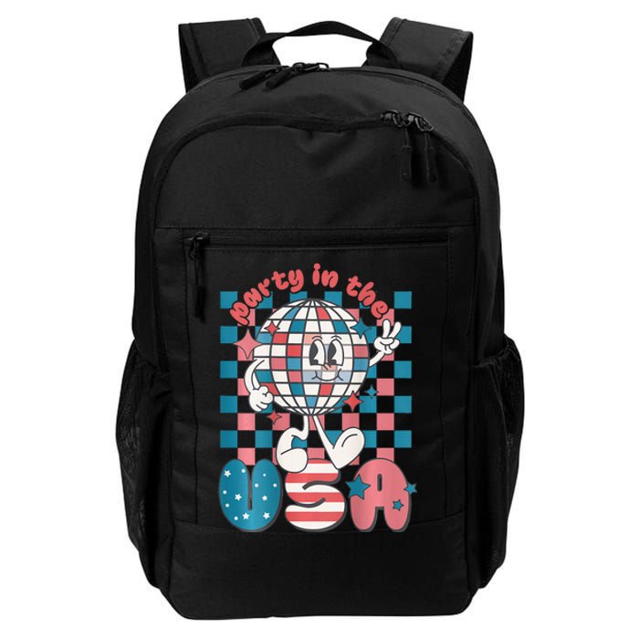 Party In The USA 4th Of July Patriotic Disco Ball Retro Daily Commute Backpack