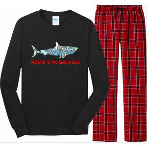 Plastic Is The Real Killer Costume Shark Save Ocean Cool Gift Long Sleeve Pajama Set