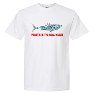 Plastic Is The Real Killer Costume Shark Save Ocean Cool Gift Garment-Dyed Heavyweight T-Shirt