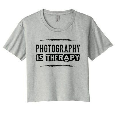 Photography Is Therapy Funny Photographer Saying Women's Crop Top Tee