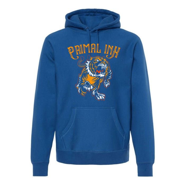 Primal Ink Tattoo Lovers Fierce Tiger Gift Premium Hoodie