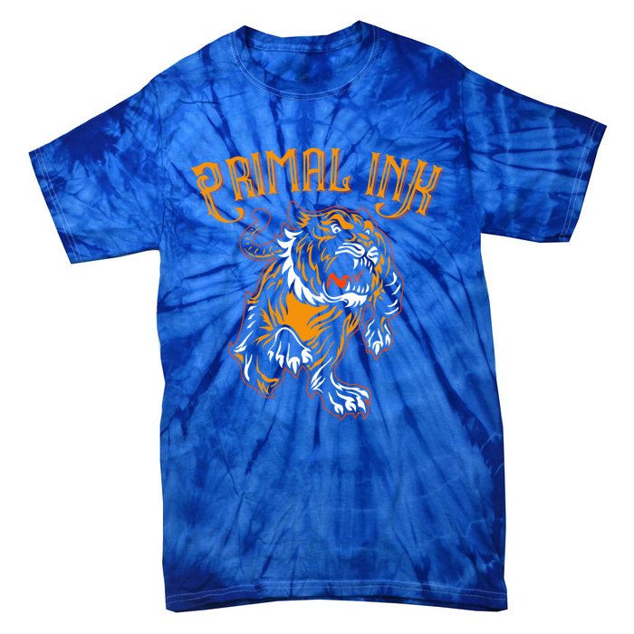 Primal Ink Tattoo Lovers Fierce Tiger Gift Tie-Dye T-Shirt