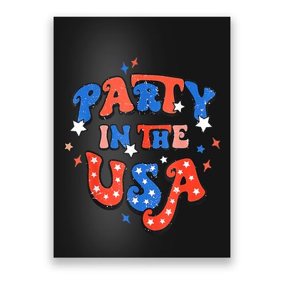 Party In The USA 4th Of July Independence Day USA Vintage Poster