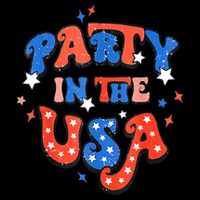 Party In The USA 4th Of July Independence Day USA Vintage Poster
