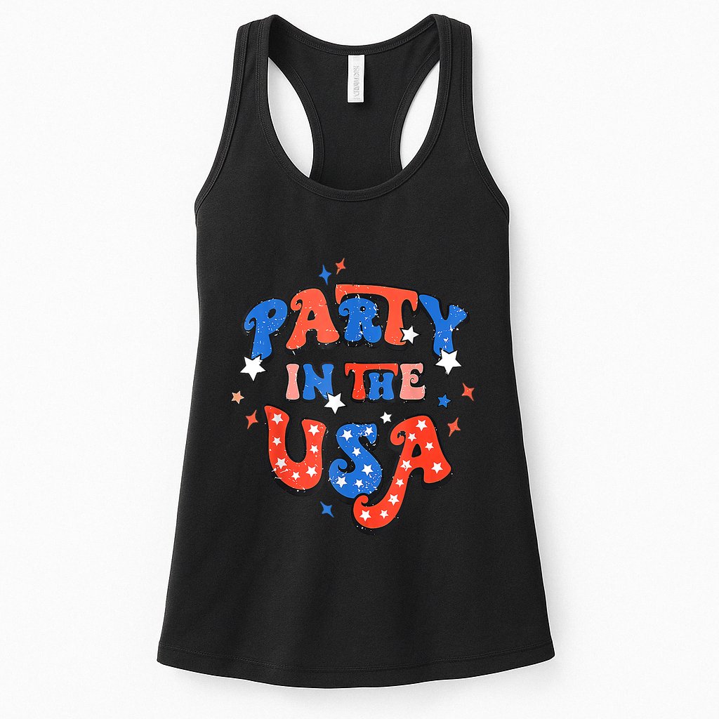 Party In The USA 4th Of July Independence Day USA Vintage Womens Tank Top